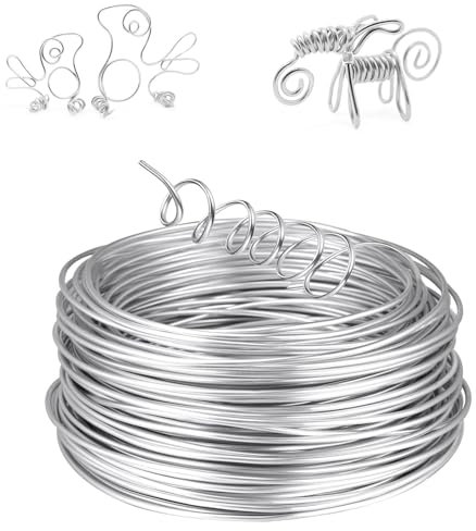 TECHZOCO Alambre de Hierro Galvanizado, Alambra Floral, Alambre de Manualidades, Rollo Alambre de Acero plastificado, Alambre Atar Flexible, Alambre Bricolaje, Diámetro 1.2 mm, Longitud 20 Metros