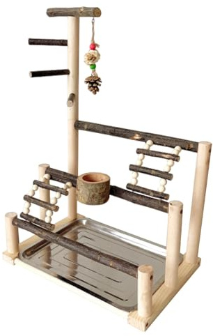 Parco giochi per uccelli – Cavalletto per pappagalli, supporto per parco giochi per pappagalli, studio interattivo, accessori per gabbie parrocchetti, pappagalli e parrocchetti