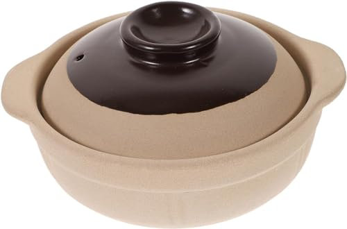 XFZJCHAP Terracotta Casserole Stovetop Pot Earthenware Pot Cooking Pots with Lids Pottery Clay Pot Braising Pan with Lid Pottery Clay Casserole Dry Roast Soup Bowl