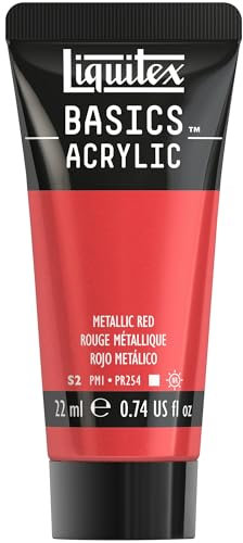 Liquitex Acrílico Basics - Tubo de Pintura Acrílica, Rojo Metálico, 22 ml