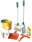F Fityle Kids Cleaning Set Toddlers Broom and Cleaning Set Mop Brush Duster Sweeping Toy for Children for Kids Birthday Gift Party Toy , yellow bucket