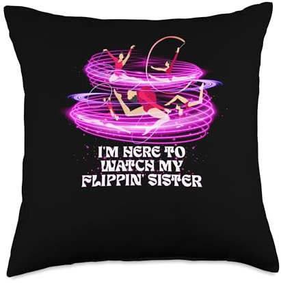 Im Here To Watch My Flippin Sister Funny Humor Witty Throw Pillow