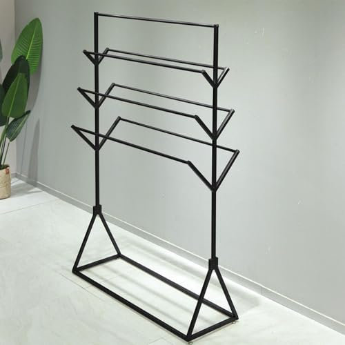 Suixtil Percha metálica de Suelo para pañuelos, Expositor Comercial de Doble Cara para pañuelos, Percha para Pantalones, Percha para Cinturones, Percha para pañuelos y chales(Negro,80 * 40 * 160cm)
