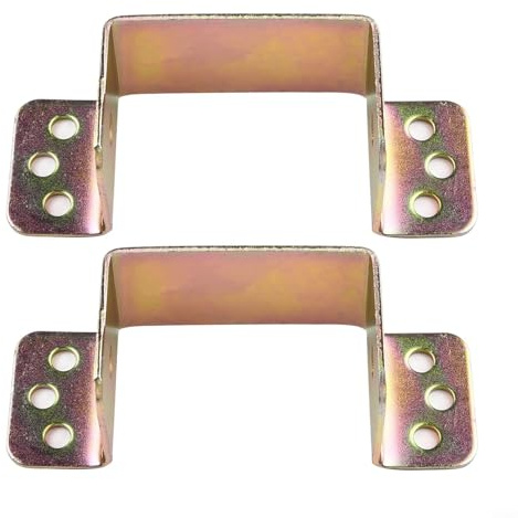 Set of Shaped Bed Connectors for Centre Beam Support and Frame Fixings Strong Metal Components for Bed Frames (50mm)