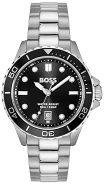 BOSS Orologio con Movimento al Quarzo a Tre Lancette da Uomo Collezione TROPER SPORT con Cinturino in Acciaio Inossidabile Argentato - 1514295