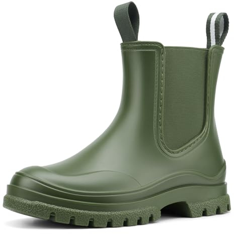 YOLIS Ankle Wellies Women Wellington Boots Waterproof Short Wellies | Lightweight Anti-Slip Chelsea Booties Rain Garden Outdoor Activities