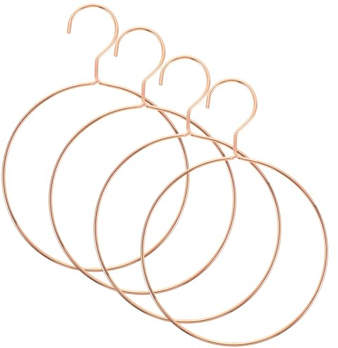 NULYLU Porta Sciarpe da Armadio 4 Pezzi in Ferro Stile Nordico Superficie Liscia e Design Rotondo Leggero per Organizzazione Guardaroba Efficiente