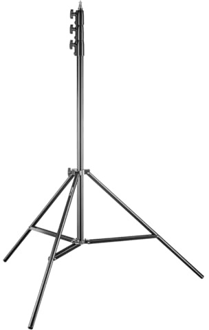 Walimex pro AIR 355 ljusstativ 2 st. för fotobelysning, höjdjusterbara tripoder 120-355 cm, luftdämpade belysningsstativ i aluminium för softbox, ringlampa max. 8 kg