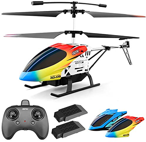 4DRC M5 RC Helirkopte,Höhenhaltung Ferngesteuerter Hubschrauber für Einsteiger,2 Batterien Lange Flugzeit,LED-Licht,3,5 Kanäle,2,4 GHz Indoor Spielzeug Geschenk