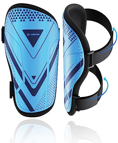 AirsFish Schienbeinschoner Kinder Fussball Zertifiziert Leichte,Langlebige,rutschfeste Schienbeinschoner mit Verstellbaren Riemen,Hochfeste Schienbeinschoner Fußball,1 bis 1,2 Meter