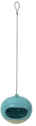 Dehner Natura Premium Casa, comedero para Aves Silvestres, comedero para Aves Silvestres, Resistente a la Intemperie/Colgante, Incluye Dispositivo para Colgar, Aprox. 11,5 x 11,5 x 13,5 cm, gres,
