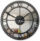 FLEXISTYLE Große Metallwanduhr Spiegel ohne tickgeräusche Vintage Retro 50cm Durchmesser ohne Ticken