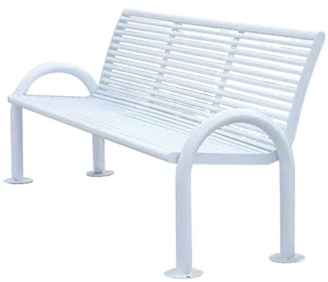 Uteplats metallbänk, trädgårdsbänk Loveseat-stolar med halvcirkelformade armstöd och ryggstöd, för park, trädgård, veranda, gräsmatta, balkong, bakgård (storlek: 180x40x78cm/70.9x15.7x30.7in