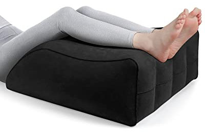 BLABOK Erhöhtes Beinkissen, aufblasbares Beinkissen, Komfort-Kissen für Beine, Schlafen, verbessert die Durchblutung und Qualität des Schlafs, reduziert Schwellungen (schwarz)