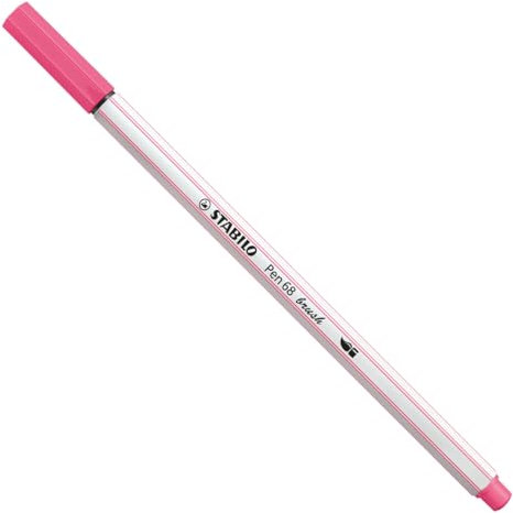STABILO Pennarello Pen 68 Brush, punta pennello, colore rosa