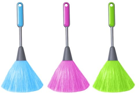 Plumero Esponjoso de 3 Piezas Para Cocina, Teclado de Ordenador y Ventana - Cepillo de Mano de Microfibra, Herramienta Suave Para Limpiar Polvo (Verde, Rojo)