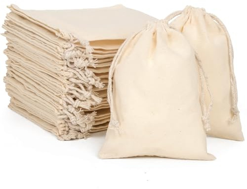 packra Saquitos de algodón, 12 x 16 cm, 24 unidades, bolsas de tela pequeñas para rellenar, bolsas de yute para manualidades, calendario de Adviento, Navidad
