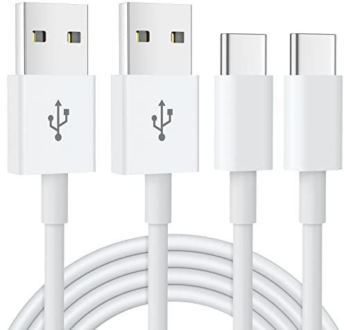 USB C Kabel [ 2Stück 1M ] iPhone 15 Carplay Kabel, USB A auf USB C Kabel Schnellladung für iPhone 16 15 Pro, Samsung Galaxy A55 A53 S24 S23 S22 S21 S20, Google Pixel, Hawei, PS5 Typ C Ladekabel