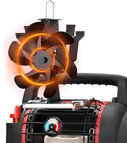 Holzofenventilator für Buddy Heizung, wärmebetriebener Kaminventilator mit Halterung für Mr. Heizung, Propangasbrenner, Holzofen, Zubehör, nicht elektrisch, für Camping, Outdoor, Innenbereich
