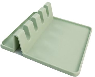 Fackelmann Ocean Supporto per utensili da cucina, parte funzionale in silicone, materiale morbido con le superfici, igienico e resistente, colore verde acqua, 14 x 14 x 4 cm