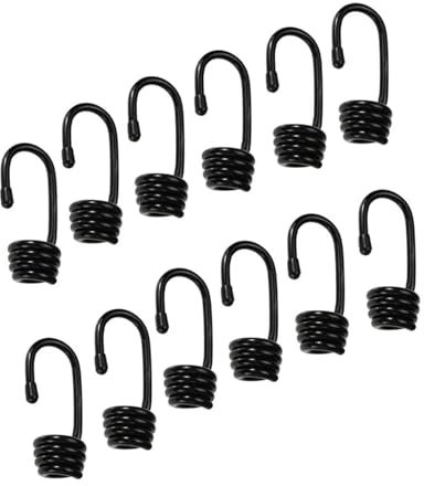 Yzdysg Lot de 12 crochets en acier revêtus à usage multiple pour tendeurs élastiques dans l'agriculture automobile extérieure