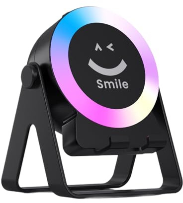 Conférencier à induction, haut-parleur coloré, 4-en-1, 4.29x3,5x5,2 pouces, lecteur audio sans fil portable, éclairage vibrant, conception compacte, noir, salle de conférence, bureau, voyage