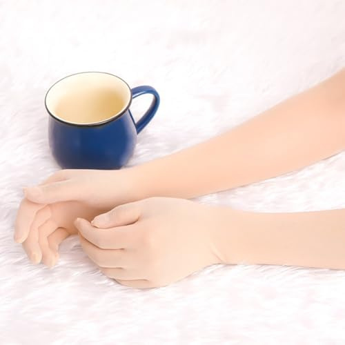 Guantes transparentes ultrafinos sin costuras para hombres y mujeres, guantes largos de nailon transpirable con diseño de hilo de red transparente, ajuste elástico para el hogar y eventos sociales, 40