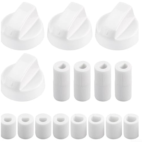 4 manopole di controllo per forni, fornelli elettrici da cucina, forno, piano cottura, ricambio per forni e stufe da 6 mm e 8 mm (bianco)