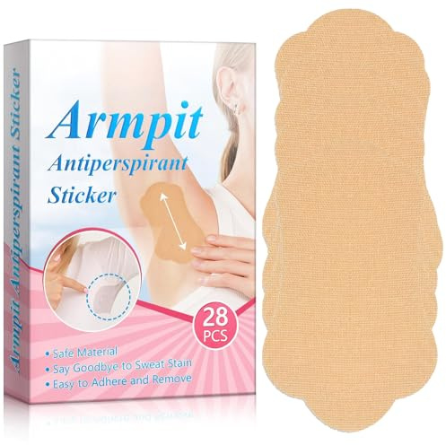 Almohadillas para axilas, 28 almohadillas de sudor para axilas, almohadillas invisibles autoadhesivas de algodón antitranspirante para axilas, almohadillas desechables para mujeres sudorosas
