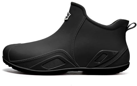 Botas de agua para hombre y mujer, botas de pesca cómodas para el jardín, ligeras, para navegación, camping, vela, viajes y senderismo, Black, 40 2/3 EU