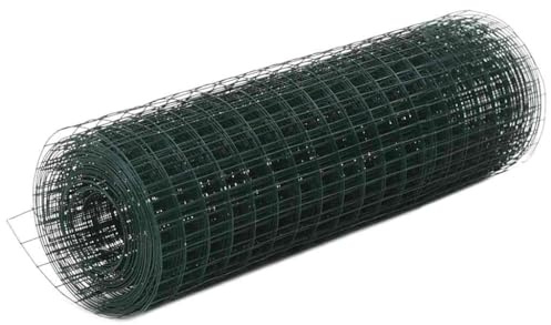 QJBSAVVA Rouleau de Grillage en Acier Galvanisé Revêtu de PVC Vert 10x0,5 m, Maille Carrée 19x19 mm pour Clôture de Jardin, Volière à Oiseaux et Enclos pour Poules et Lapins