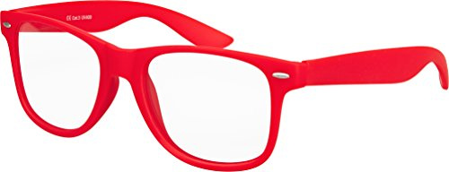 Balinco Nerd Lunettes de soleil avec verre clair mat Rubber Retro Vintage unisexe avec charnière à ressort