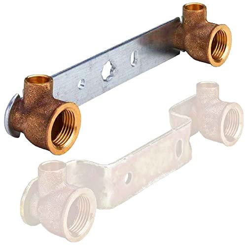 MegaHaustechnik Löt Fitting 4976 Wandwinkel Montageeinheit i-IG i-IG 2 Muffen zum Löten für Kupfer Rohr Außendurchmesser 15mm mit 1/2 Rohr Zoll Innengewinde Trinkwasser geeignet Deckenwinkel