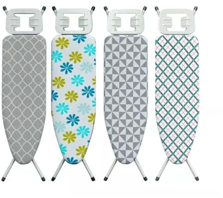 Lightweight Folding Ironing Board Iron Board Iron Rest Sturdy 4 Leg With Strong Frame And 100% Cotton Cover Ironing Boards Free Standing Compact Easy Carry Camper Van Caravan (Large (105 x 33cm))