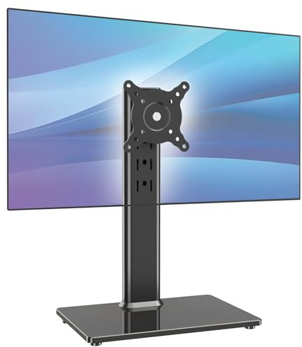 Single Monitor For Desk Stand Free-Standing Desk Mount Riser for 13 to 32 inch Screen with Swivel, Height Adjustable, Rotation, Holds One (1) Screen up to 35kg AX05TB01