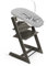 Stokke Tripp Trapp Chair (Hazy Grey) with Newborn Set (Grey) - Cosy, Safe & Simple to Use - for Newborns Up to 20 lbs
