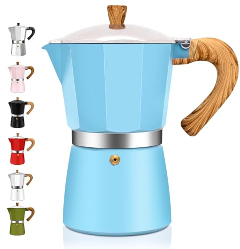 DITOSH Cafetera Expresso Moka Pot Express de 6 Taza de Aluminio Percoladora Cafetera Moka Clásica Italiana Para Preparar Café Italiano y Cubano Para Casa y Camping 300ml 10oz