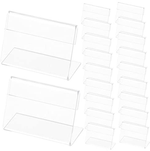 EXCEART 25st Acrylkarte Namensort Namensschild Tischaufsteller Visitenkartenhalter Mini-acrylschild Schilderhalter in L-form Tischkartenhalter Photocard Holder Arbeitsplattenregal Ware