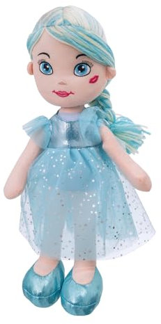 HTI Rosie Rag Doll – Soft-Bodied Fabric Doll for Toddlers & Children – Ideal First Cuddly Doll for Girls & Boys – Plush Toy for Comfort & Role Play – Age 18 Months+ – Blue