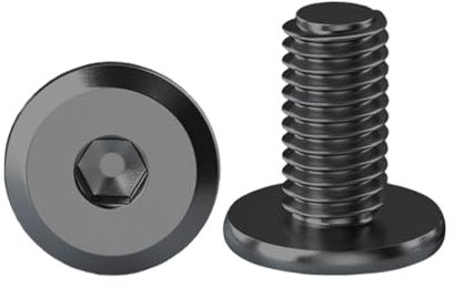 Drenky Tornillos Hexagonales de Cabeza de Botón Negro - 10 Piezas de Cabeza Hueca A2 V2A M8 X 10 mm, Acero Inoxidable con Rosca Completa Allen