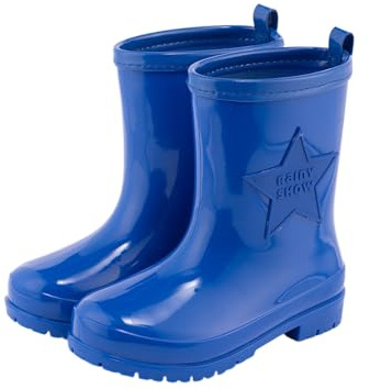 Hixingo Botas de Agua Niña Niño, Botas Agua Niño Niña Botas Lluvia Unisex Niños Couleur Unie de Transporte Impermeables y Antideslizante Talla 31-40 EU (Azul oscuro,numeric_38)