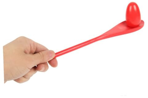 WEKAMOS Juego de Relevos de Huevos, 12 Piezas Madera Mezcla Colores, Juego de Huevo y Cuchara Divertido para Fiestas, Picnic y Actividades Familiares Color Aleatorio