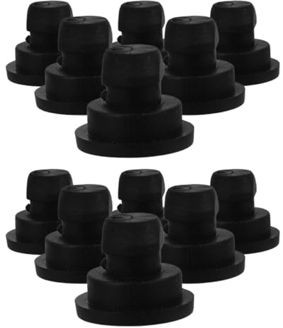 Healeved 12 Piezas de Patas de Goma de Repuesto para Olla Arrocera y Freidora de Aire, Material Goma Negro, Resistentes a Rayaduras, Ideales para Restaurantes y Dormitorios
