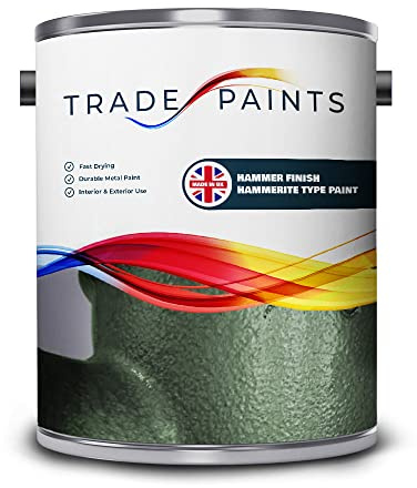 Hammer Finish Direct To Rust Metal Paint Hammerite Equivalent (1 Litre, Sage Light Green)
