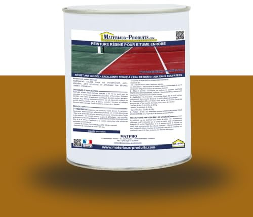 MATPRO - Peinture Résine pour Bitume Enrobé 36kg - Couleur Ocre, Haute Résistance, Idéale pour Routes et Parkings, Application Facile, Compatible avec Surfaces Bitumées