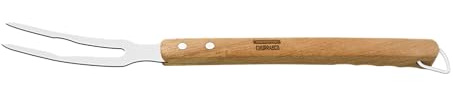 Tramontina Tenedor de Trinchar de acero inoxidable y mango de madera certificada Churrasco Extreme 49,5 cm