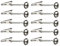 Mikado Angel Glöckchen Bissanzeiger Aalglocke mit Klemme Angelzubehör 10Stk Set (22mm)