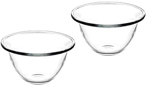 Borcam Juego de 2 cuencos de cristal resistentes al calor (17 cm)