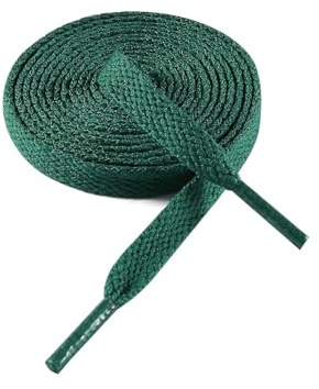 VSUDO 120 cm Cordones de Zapatillas Verde Oscuro Plano, 8mm Ancho Cordones de Zapatos Deporte, Dark Green Sneakers Shoelaces, Aguetas Deportivos para Mujer o Hombre (1 Par-Verde Oscuro-120cm)