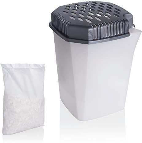 Deshumidificador con boquilla sin electricidad con 1 x 680 g granulado – Reutilizable – Dura 4 meses – Deshumidificador para cocina baño